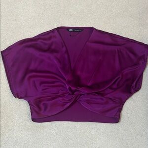 Zara Deep Purple Satin Blouse